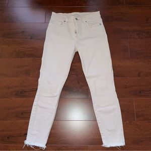 7 For All Mankind Blush, high waisted skinny jeans